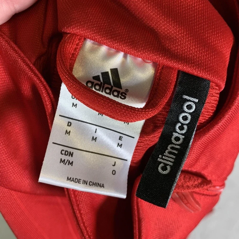 FC Dallas Shirt Mens Medium Red MLS Soccer Adidas ClimaCool Training 1/4 Zip